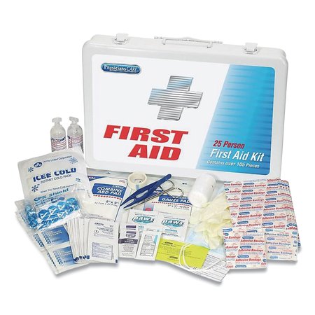 PHYSICIANSCARE First Aid Kit for Up to 25 People, 125 Pieces, Metal Case 90175-001